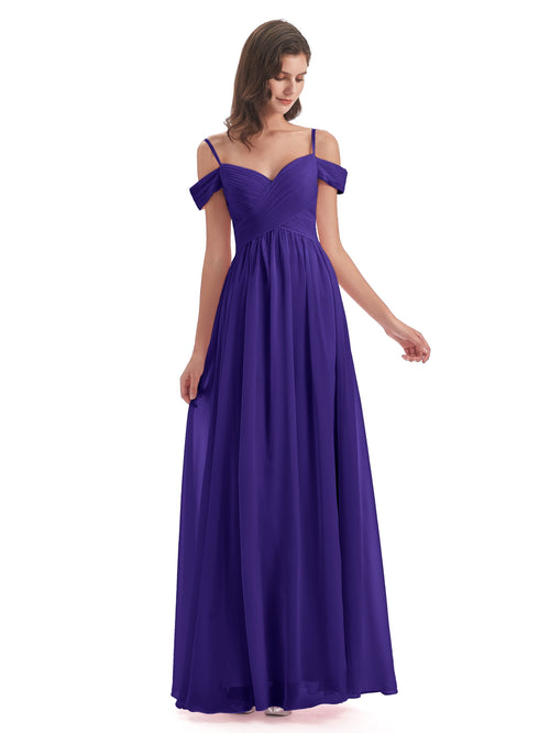 Mia A-line Off The Shoulder Long Bridesmaid Dresses