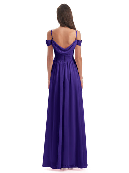 Mia A-line Off The Shoulder Long Bridesmaid Dresses