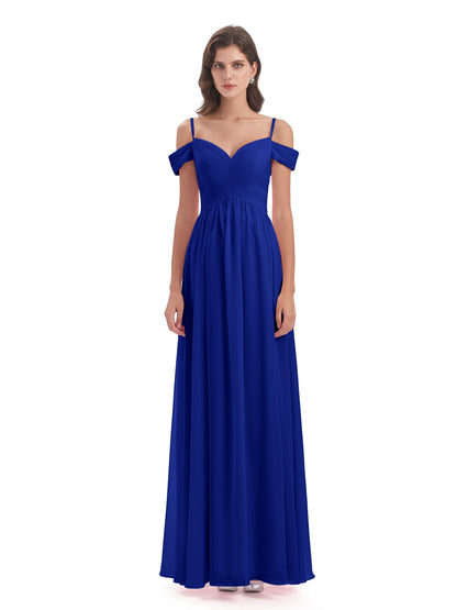 Mia A-line Off The Shoulder Long Bridesmaid Dresses