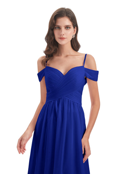 Mia A-line Off The Shoulder Long Bridesmaid Dresses