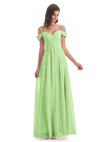 Mia A-line Off The Shoulder Long Bridesmaid Dresses
