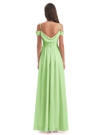 Mia A-line Off The Shoulder Long Bridesmaid Dresses