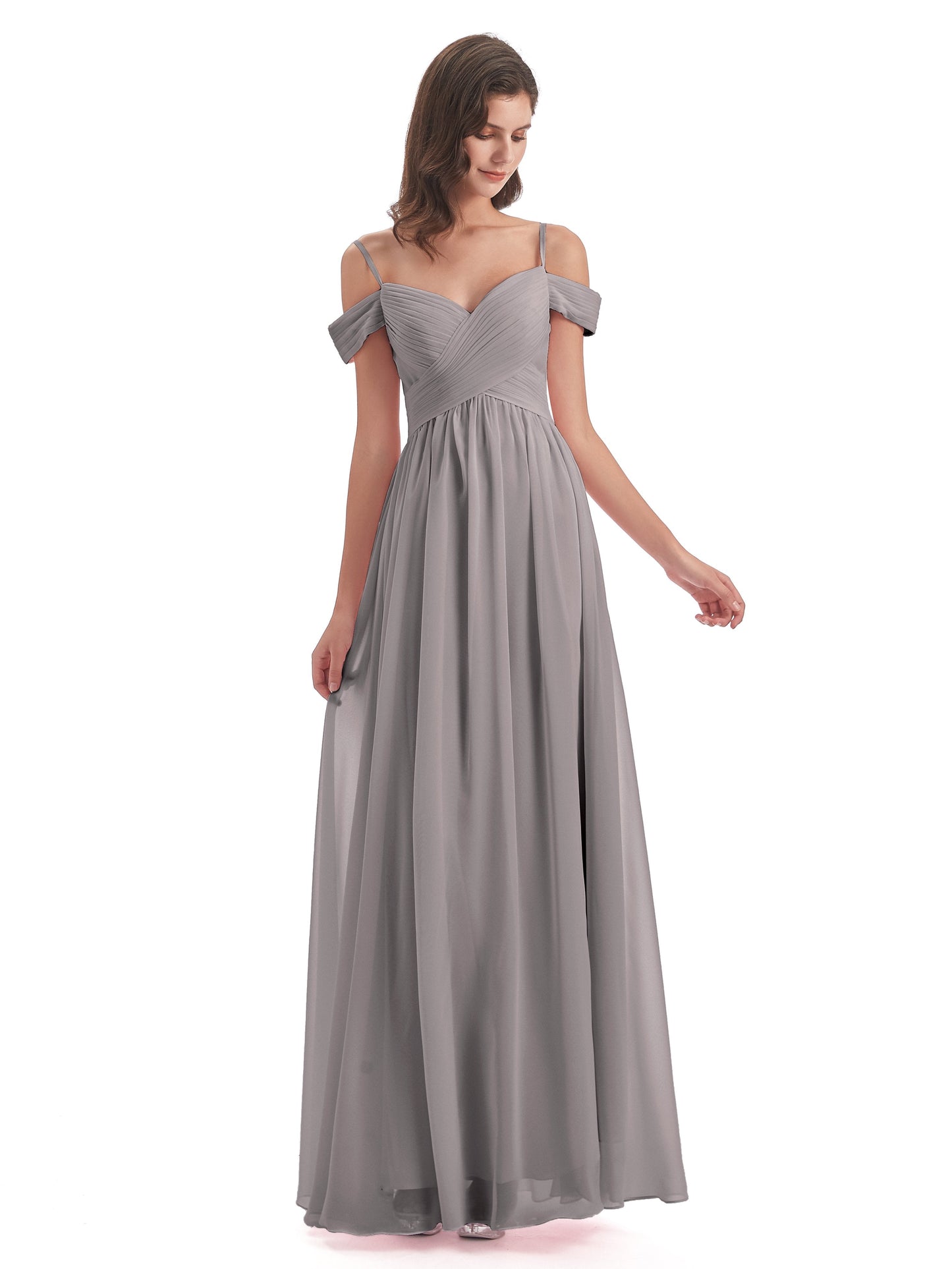 Mia A-line Off The Shoulder Long Bridesmaid Dresses