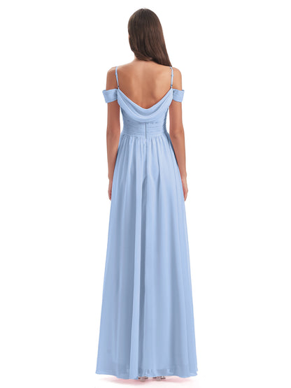 Mia A-line Off The Shoulder Long Bridesmaid Dresses