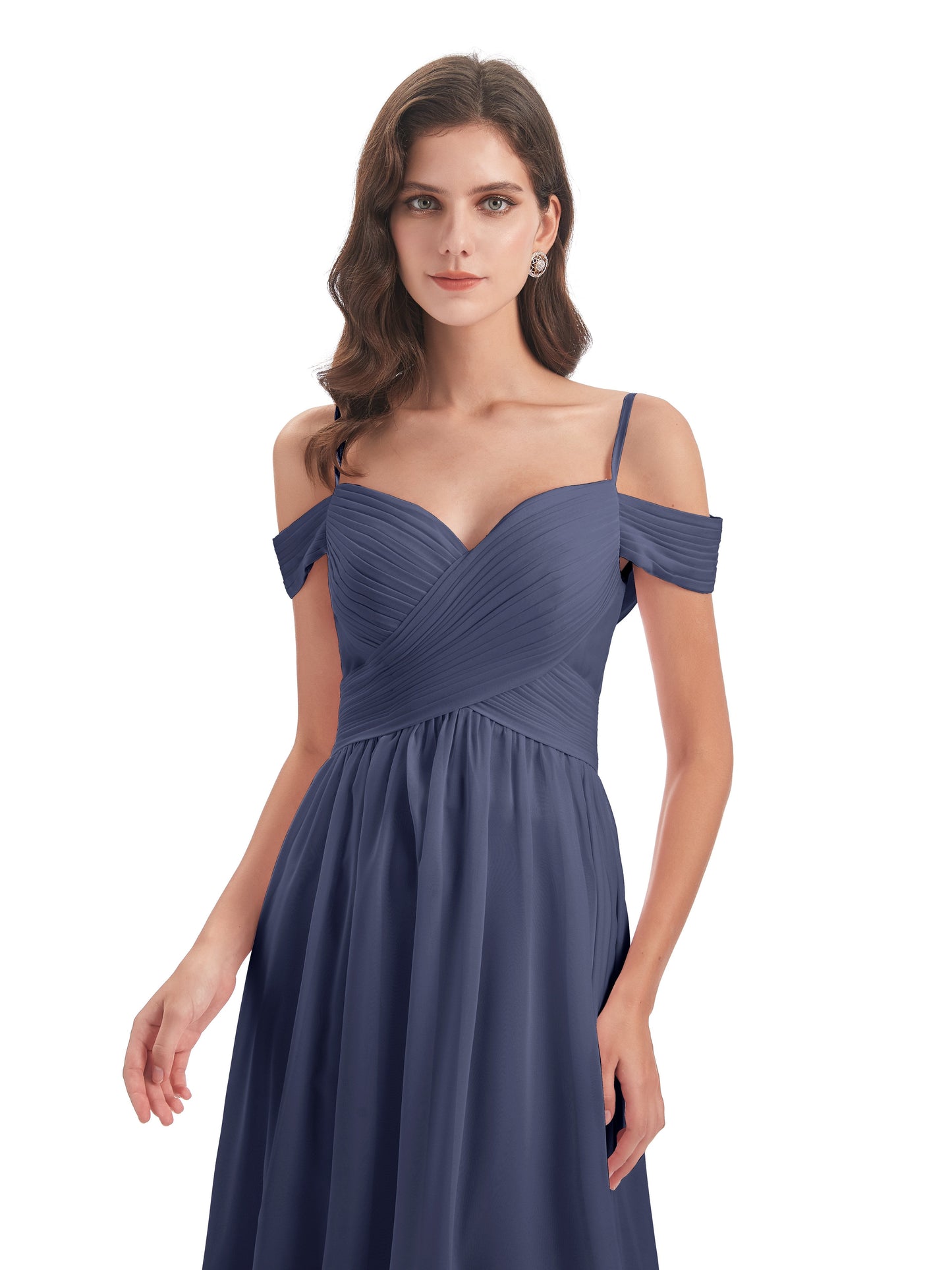 Mia A-line Off The Shoulder Long Bridesmaid Dresses