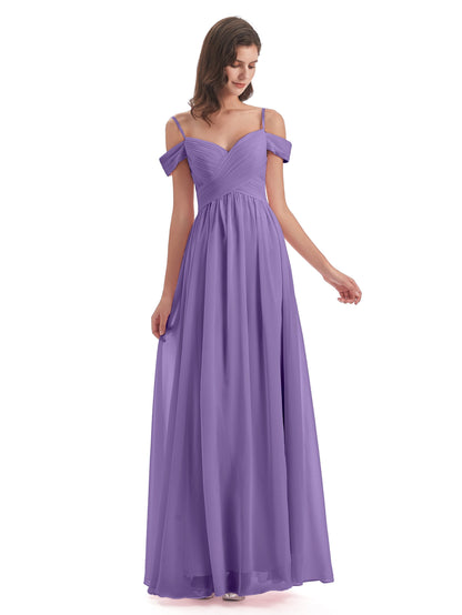 Mia A-line Off The Shoulder Long Bridesmaid Dresses