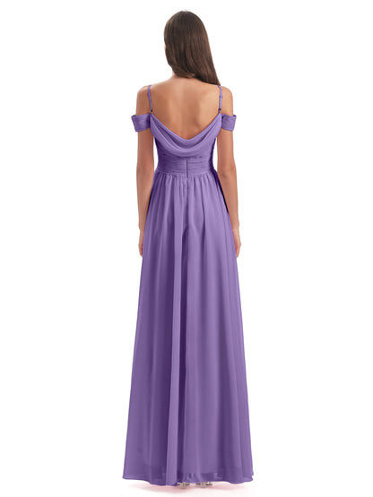 Mia A-line Off The Shoulder Long Bridesmaid Dresses