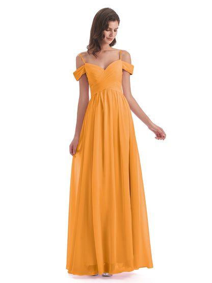 Mia A-line Off The Shoulder Long Bridesmaid Dresses