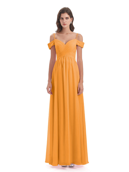 Mia A-line Off The Shoulder Long Bridesmaid Dresses