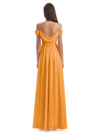 Mia A-line Off The Shoulder Long Bridesmaid Dresses