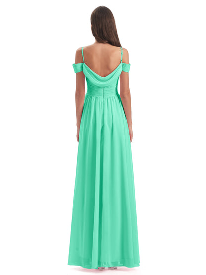 Mia A-line Off The Shoulder Long Bridesmaid Dresses
