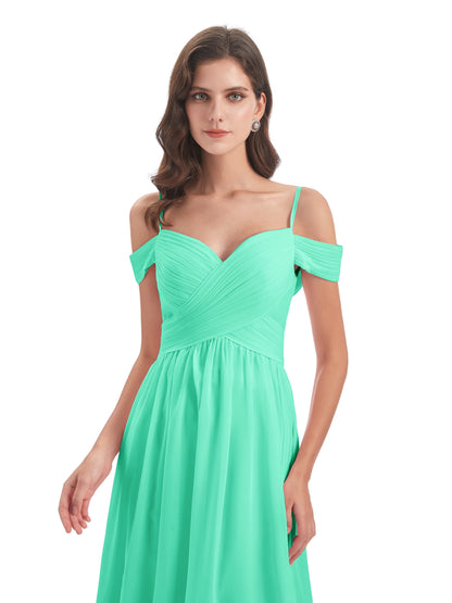 Mia A-line Off The Shoulder Long Bridesmaid Dresses