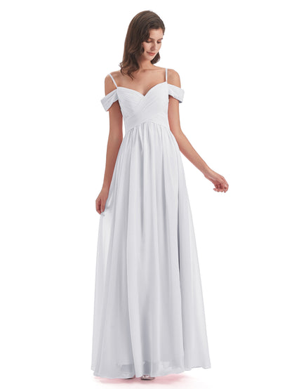 Mia A-line Off The Shoulder Long Bridesmaid Dresses