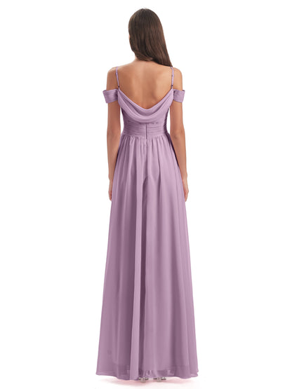 Mia A-line Off The Shoulder Long Bridesmaid Dresses