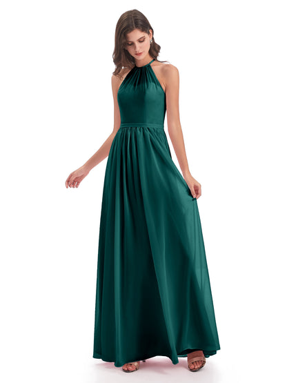 Micah Halter Open Back Chiffon Long Bridesmaid Dresses