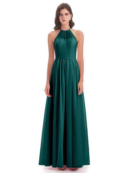 Micah Halter Open Back Chiffon Long Bridesmaid Dresses