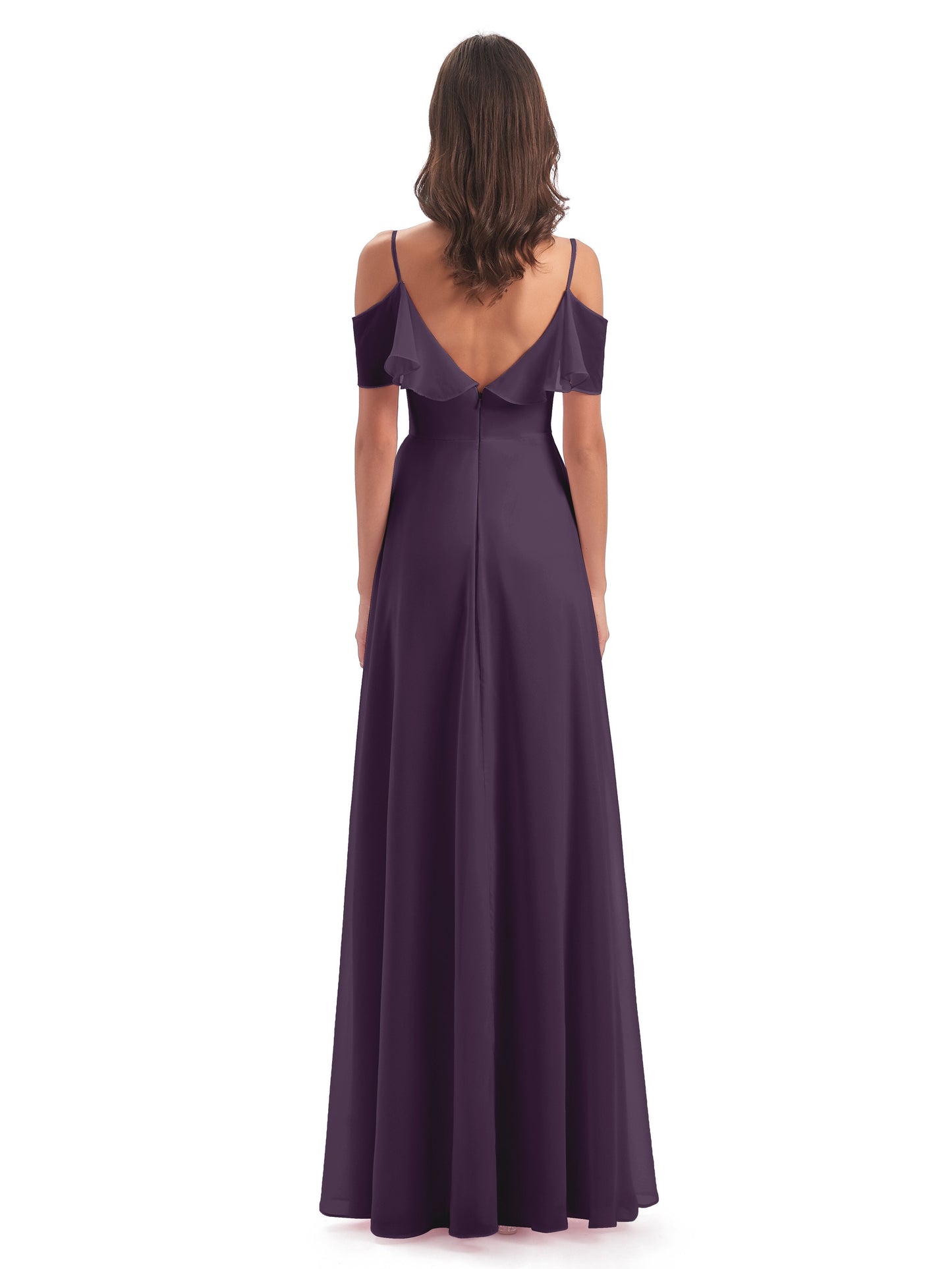 Miya A-line Floor Length Spaghetti Straps Ruffles Long Bridesmaid Dresses
