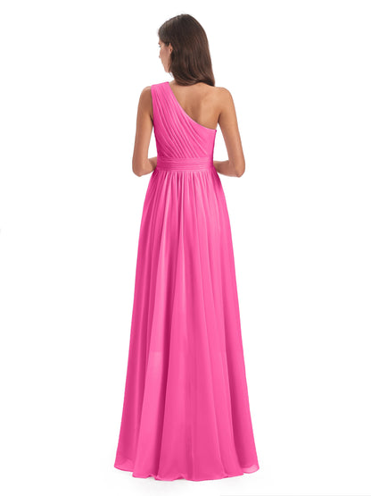 Monserrat One Shoulder High Low Chiffon Bridesmaid Dresses
