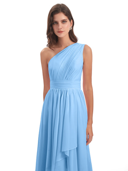Monserrat One Shoulder High Low Chiffon Bridesmaid Dresses