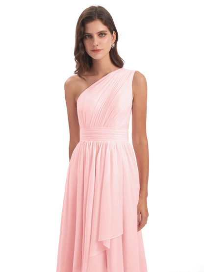 Monserrat One Shoulder High Low Chiffon Bridesmaid Dresses