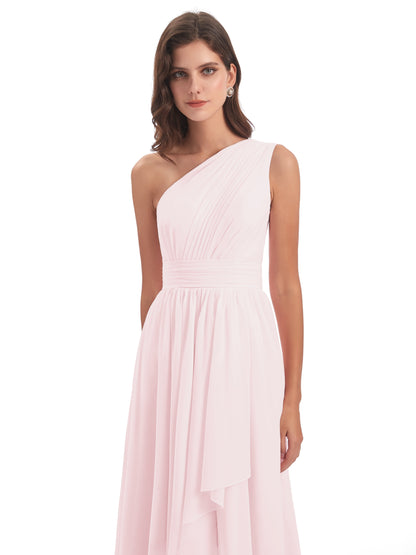 Monserrat One Shoulder High Low Chiffon Bridesmaid Dresses