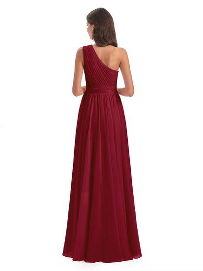 Monserrat One Shoulder High Low Chiffon Bridesmaid Dresses