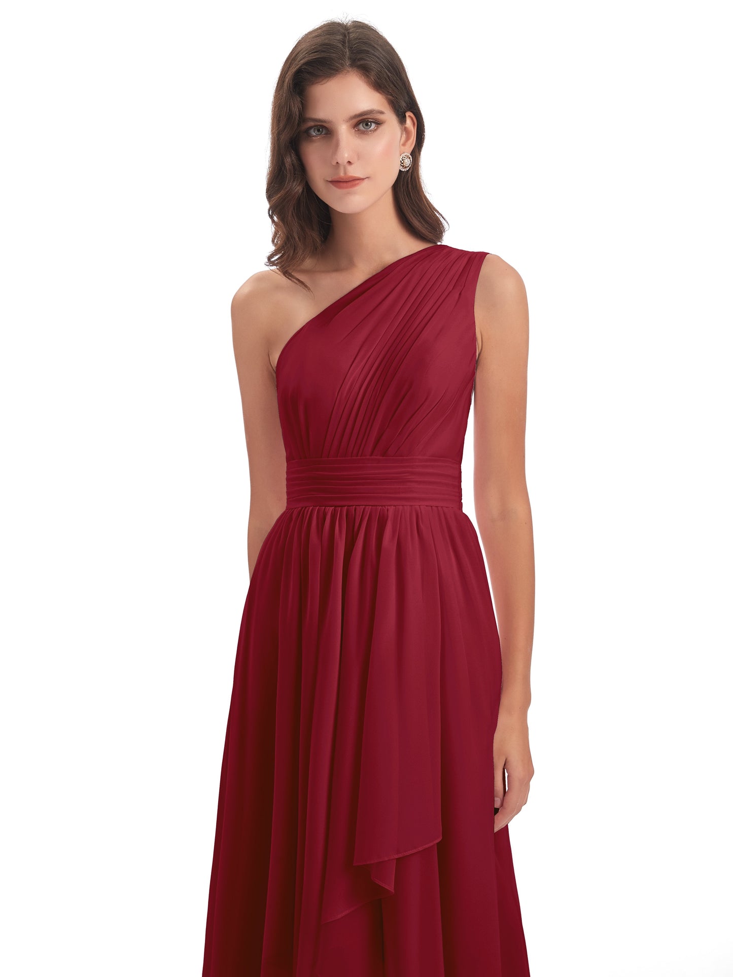 Monserrat One Shoulder High Low Chiffon Bridesmaid Dresses