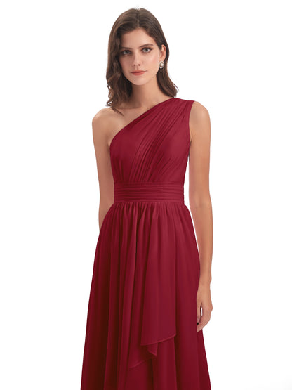 Monserrat One Shoulder High Low Chiffon Bridesmaid Dresses