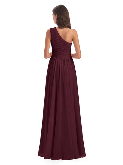 Monserrat One Shoulder High Low Chiffon Bridesmaid Dresses
