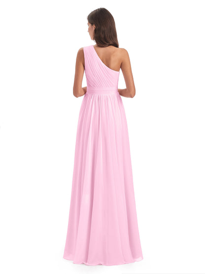 Monserrat One Shoulder High Low Chiffon Bridesmaid Dresses