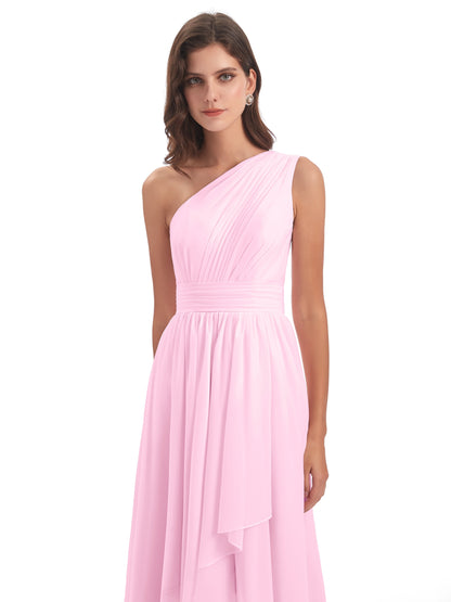 Monserrat One Shoulder High Low Chiffon Bridesmaid Dresses