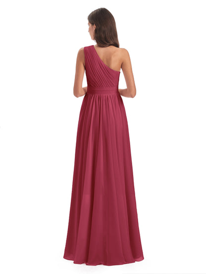 Monserrat One Shoulder High Low Chiffon Bridesmaid Dresses