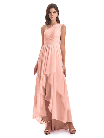 Monserrat One Shoulder High Low Chiffon Bridesmaid Dresses