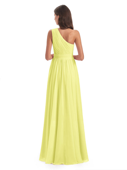 Monserrat One Shoulder High Low Chiffon Bridesmaid Dresses
