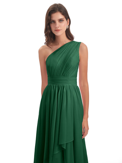 Monserrat One Shoulder High Low Chiffon Bridesmaid Dresses
