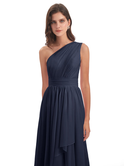Monserrat One Shoulder High Low Chiffon Bridesmaid Dresses