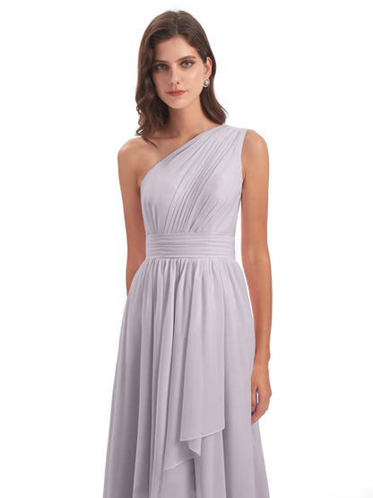 Monserrat One Shoulder High Low Chiffon Bridesmaid Dresses