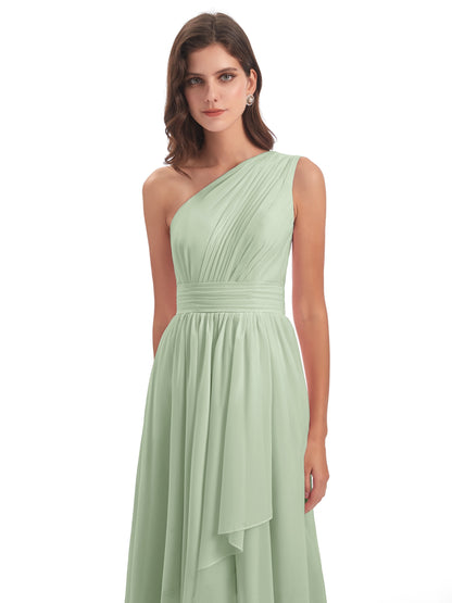 Monserrat One Shoulder High Low Chiffon Bridesmaid Dresses