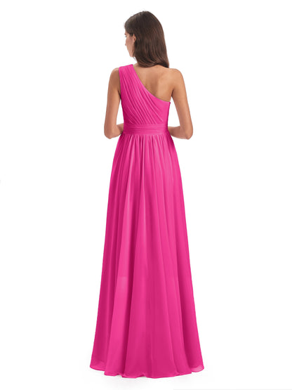 Monserrat One Shoulder High Low Chiffon Bridesmaid Dresses