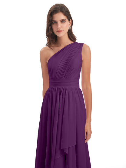 Monserrat One Shoulder High Low Chiffon Bridesmaid Dresses
