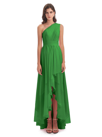 Monserrat One Shoulder High Low Chiffon Bridesmaid Dresses