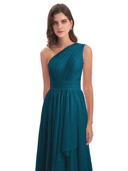 Monserrat One Shoulder High Low Chiffon Bridesmaid Dresses
