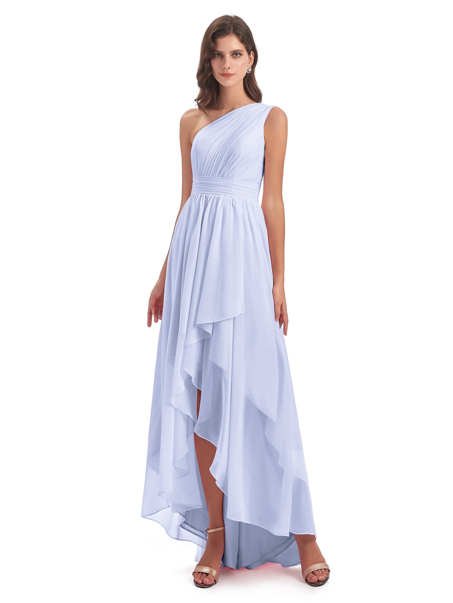 Monserrat One Shoulder High Low Chiffon Bridesmaid Dresses