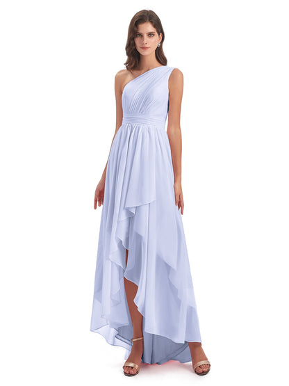 Monserrat One Shoulder High Low Chiffon Bridesmaid Dresses