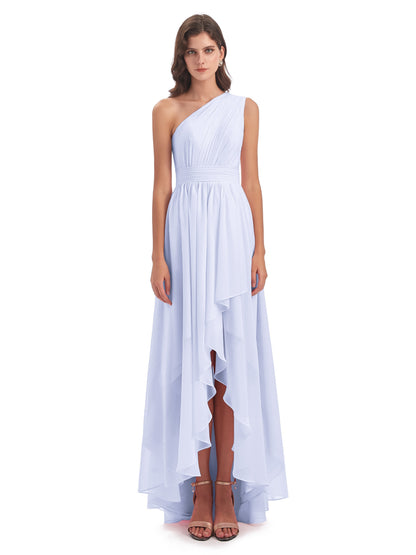 Monserrat One Shoulder High Low Chiffon Bridesmaid Dresses