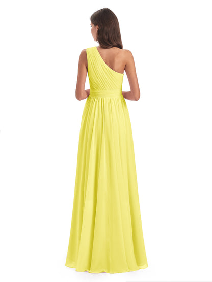 Monserrat One Shoulder High Low Chiffon Bridesmaid Dresses
