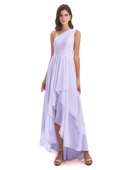 Monserrat One Shoulder High Low Chiffon Bridesmaid Dresses