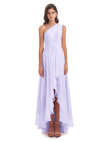 Monserrat One Shoulder High Low Chiffon Bridesmaid Dresses