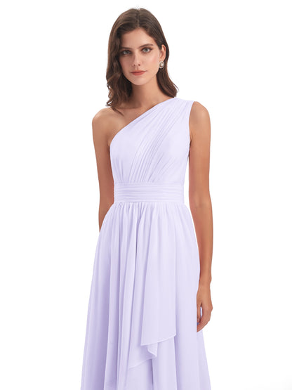 Monserrat One Shoulder High Low Chiffon Bridesmaid Dresses