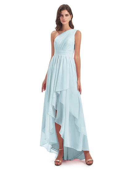 Monserrat One Shoulder High Low Chiffon Bridesmaid Dresses